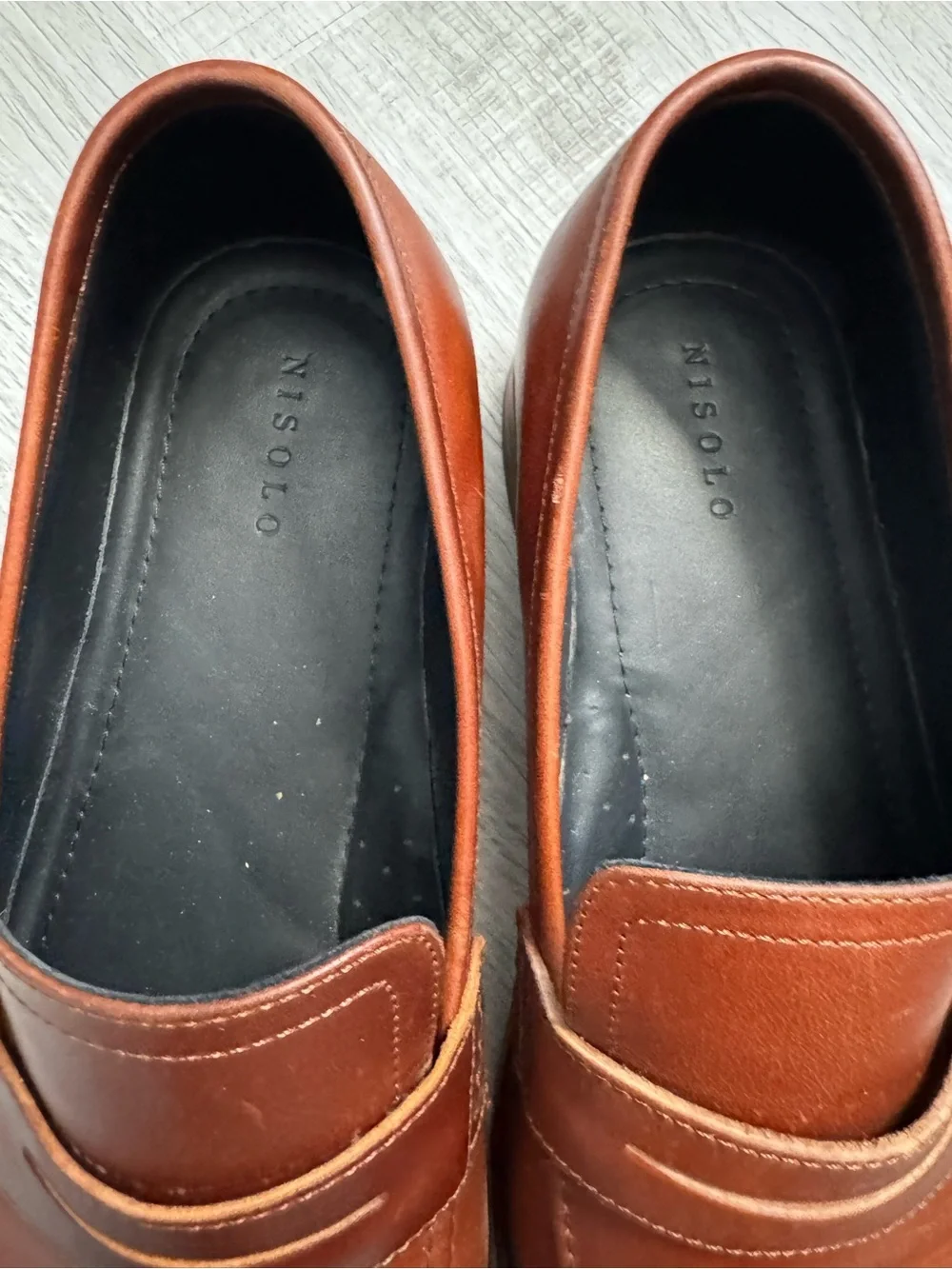 Nisolo Men's Penny Loafers in Chestnut